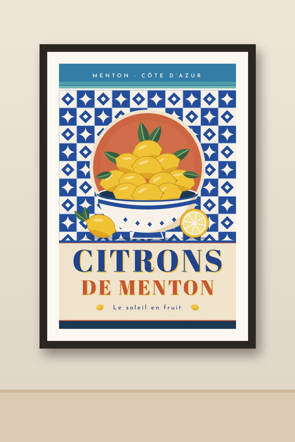 CITRONS DE MENTON poster framed on a wall