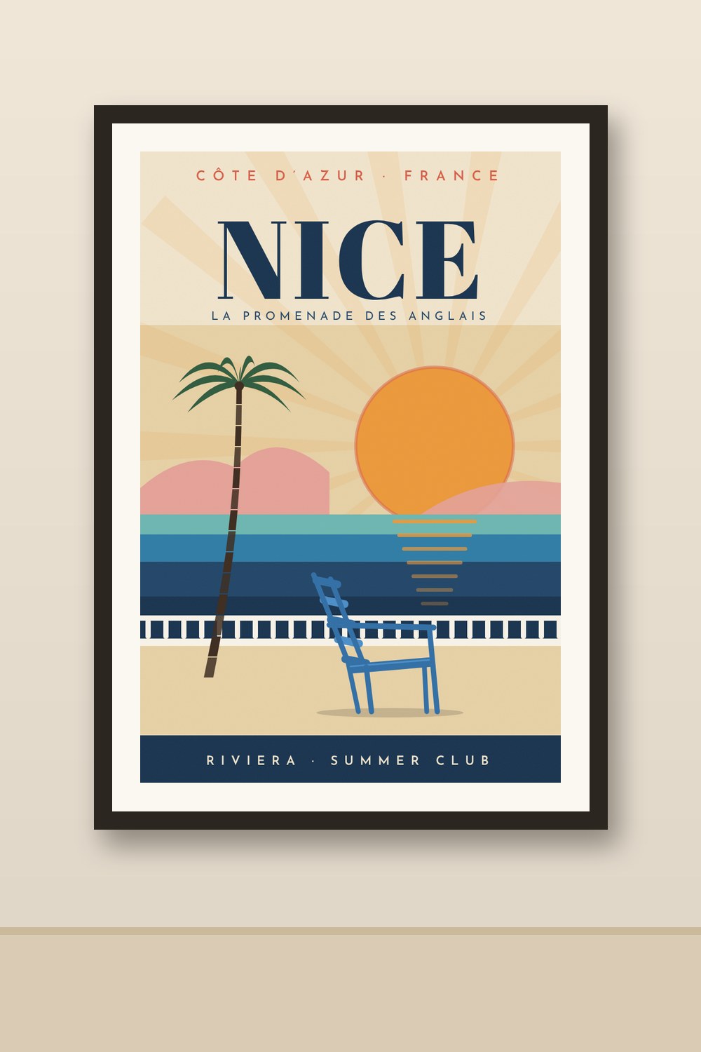 NICE poster framed on a wall